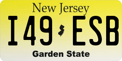 NJ license plate I49ESB
