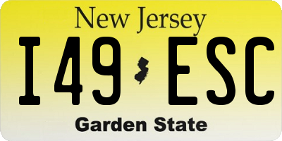 NJ license plate I49ESC