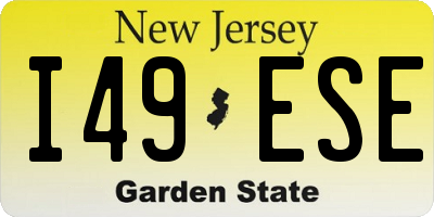 NJ license plate I49ESE