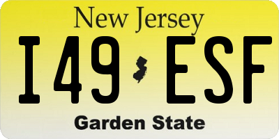 NJ license plate I49ESF