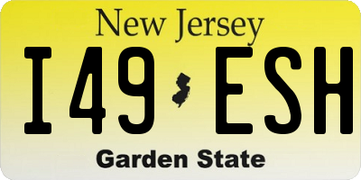 NJ license plate I49ESH