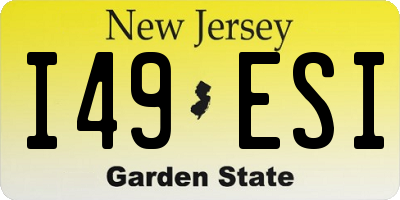 NJ license plate I49ESI