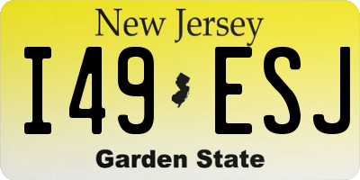 NJ license plate I49ESJ