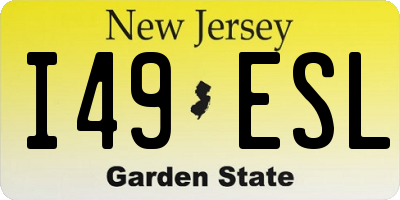 NJ license plate I49ESL