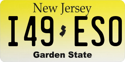 NJ license plate I49ESO