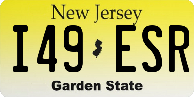 NJ license plate I49ESR