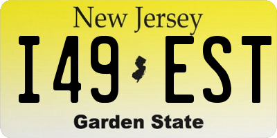 NJ license plate I49EST