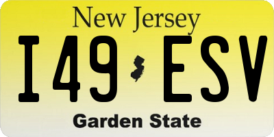 NJ license plate I49ESV