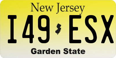 NJ license plate I49ESX