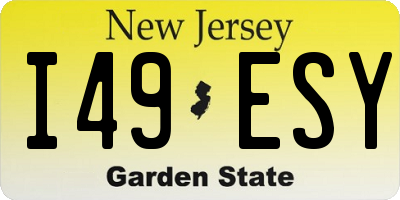 NJ license plate I49ESY
