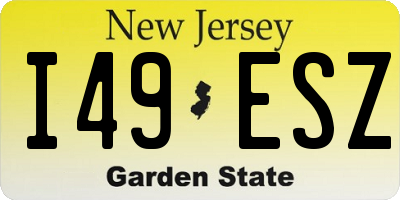 NJ license plate I49ESZ