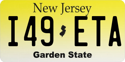 NJ license plate I49ETA