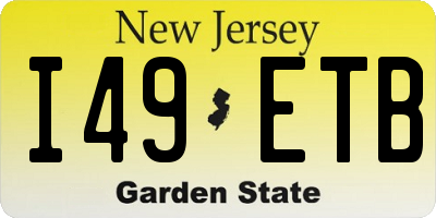 NJ license plate I49ETB