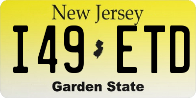 NJ license plate I49ETD