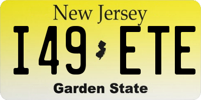 NJ license plate I49ETE