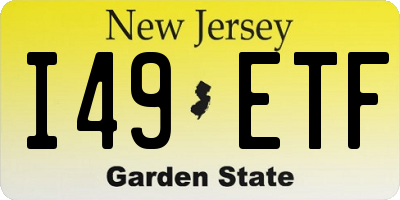 NJ license plate I49ETF