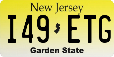 NJ license plate I49ETG