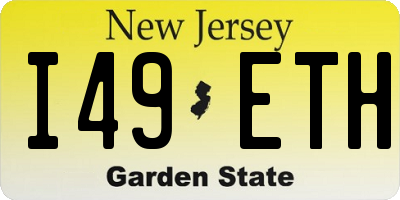 NJ license plate I49ETH