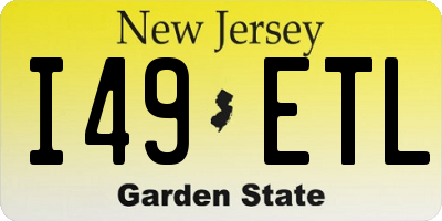 NJ license plate I49ETL