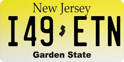 NJ license plate I49ETN