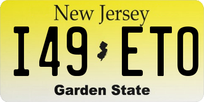 NJ license plate I49ETO