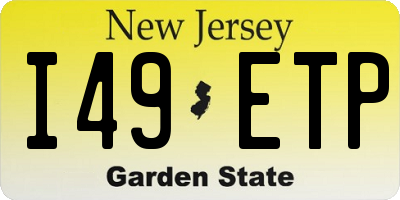 NJ license plate I49ETP