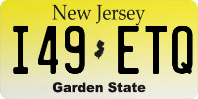 NJ license plate I49ETQ