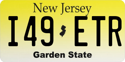 NJ license plate I49ETR