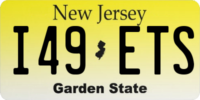 NJ license plate I49ETS