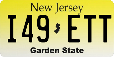 NJ license plate I49ETT