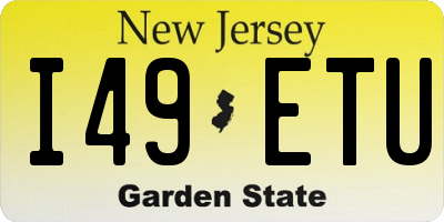 NJ license plate I49ETU