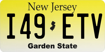 NJ license plate I49ETV