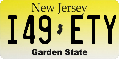 NJ license plate I49ETY