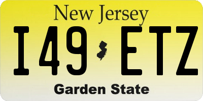 NJ license plate I49ETZ