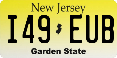 NJ license plate I49EUB
