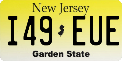 NJ license plate I49EUE