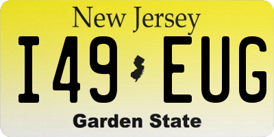 NJ license plate I49EUG
