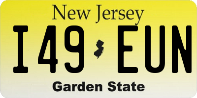 NJ license plate I49EUN