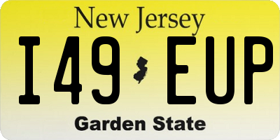 NJ license plate I49EUP