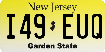 NJ license plate I49EUQ