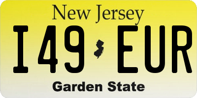 NJ license plate I49EUR