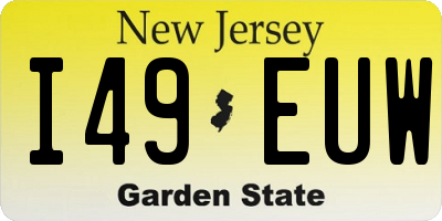 NJ license plate I49EUW