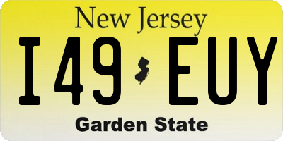 NJ license plate I49EUY