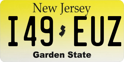 NJ license plate I49EUZ