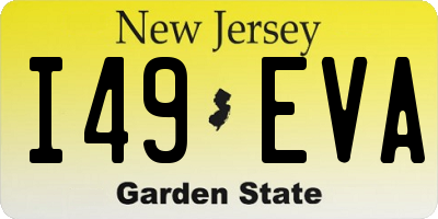NJ license plate I49EVA