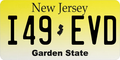 NJ license plate I49EVD