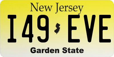 NJ license plate I49EVE