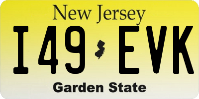 NJ license plate I49EVK
