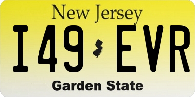 NJ license plate I49EVR