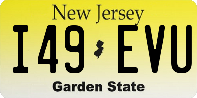 NJ license plate I49EVU